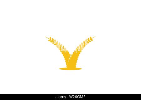 Wheat Grain Agriculture Logo Designs Inspiration Isolated on White Background Stock Vector