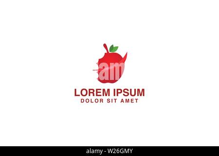 Red Apple Logo Designs Inspiration Isolated on White Background Stock Vector