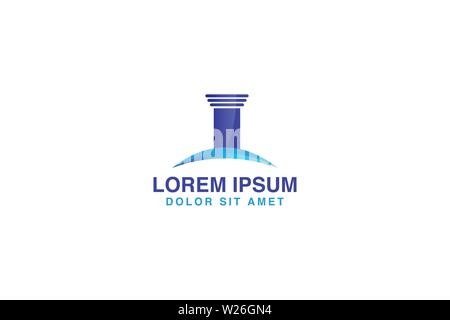 Pillar, Law Firm Logo Designs Inspiration Isolated on White Background Stock Vector