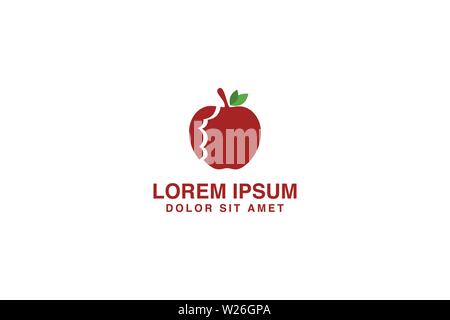 Red Apple Logo Designs Inspiration Isolated on White Background Stock Vector