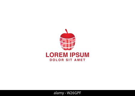 Red Apple Logo Designs Inspiration Isolated on White Background Stock Vector