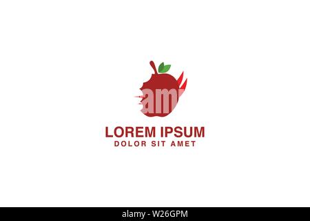 Red Apple Logo Designs Inspiration Isolated on White Background Stock Vector