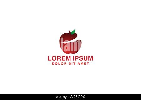 Red Apple Logo Designs Inspiration Isolated on White Background Stock Vector