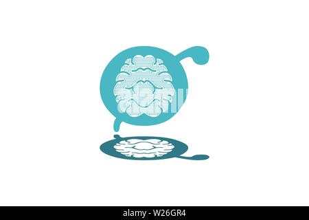 Letter G and Brain Logo Designs Inspiration Isolated on White Background Stock Vector