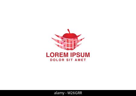 Red Apple Logo Designs Inspiration Isolated on White Background Stock Vector