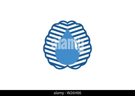 Brain and water drop Logo Designs Inspiration Isolated on White Background Stock Vector