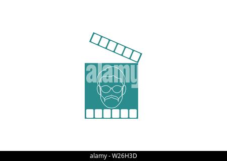 Clip video shooting logo Designs Inspiration Isolated on White Background Stock Vector