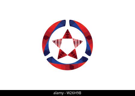 Star and circle Logo Designs Inspiration Isolated on White Background Stock Vector