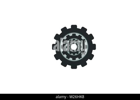 Gear Machine factory logo Designs Inspiration Isolated on White Background Stock Vector