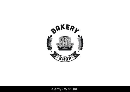 Vintage cupcake, wheat grain, bakery logo Stock Vector