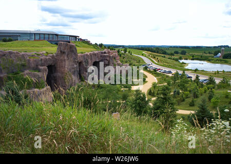 Verona, WI USA. Jul 2018. Unique architectural buildings of Epic Software Corporate Headquarters. Stock Photo