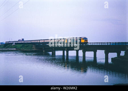 British Rail Class 47 'County of Hertfordshire' 47583 at Manningtree, Essex. Image taken on 18th May 1982 The train was scrapped in May 2008 Stock Photo