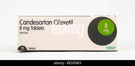 Candesartan Cilexetil- an angiotensin receptor blocker used mainly for the treatment of high blood pressure and congestive heart failure. Stock Photo
