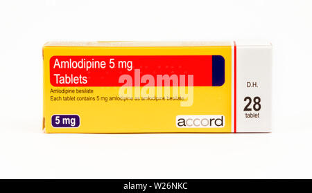 Amlodipine hypertension (high blood pressure) drug molecule. Chemical ...