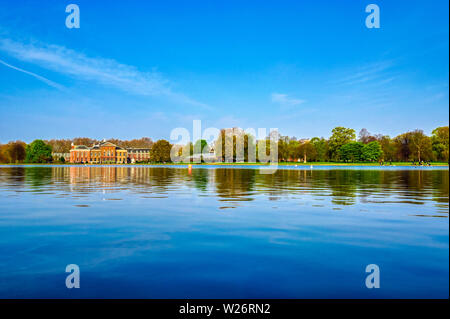 London, United Kingdom - April 17, 2019 : Kensington Palace gardens on a spring morning located in Central London, UK. Stock Photo