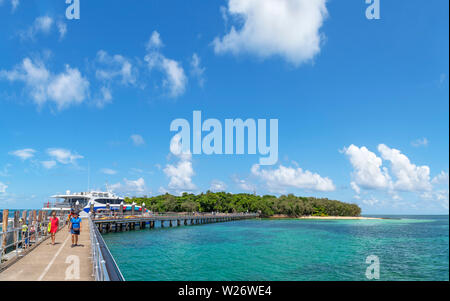 Great Barrier Reef, Australia. Boat jetty on Green Island, a coral cay in the Great Barrier Reef Marine Park, Queensland, Australia Stock Photo