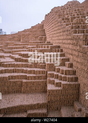 The Pre-Inca site of Huaca Pucllana, in Miraflores, Lima, Peru Stock Photo