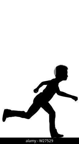 young kid running max height 4 feets 1.20 meter Stock Photo