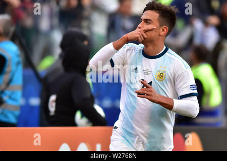 Sao Paulo, Brazil, July 06nd, 2019 - Dybala - Match between Argentina and Chile, valid for the competition of 3rd place of CONMEBOL Copa América Brasil 2019, held in the Corinthians Arena, on the afternoon of this saturday, 06. (Credit: Eduardo Carmim/Alamy Live News) Stock Photo