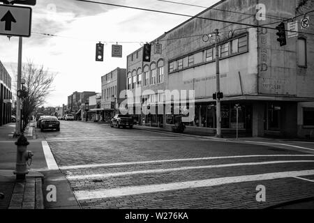 Downtown brick road Stock Photo