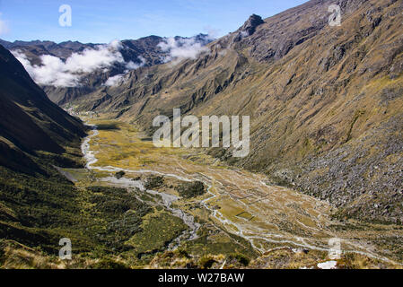 Scenery along the Cordillera Real mountain range, Bolivia Stock Photo