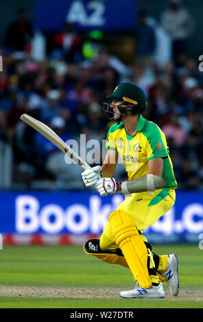 Old Trafford, Manchester, UK. 6th July, 2019. ICC World Cup cricket, Australia versus South Africa; Pat Cummins of Australia at bat Credit: Action Plus Sports/Alamy Live News Stock Photo