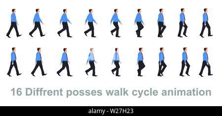 Businessman Character Walk cycle Animation Sequence , loop animation sprite  sheet vector Stock Vector Image & Art - Alamy