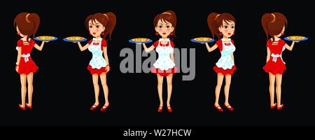 Female Chef Character Model sheet with Walk cycle Animation Sequence ...