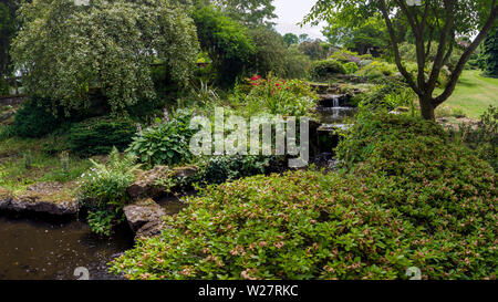 Japanese Garden,Ponds and Stream,,Mount Ephraim Gardens,Faversham,Kent Stock Photo