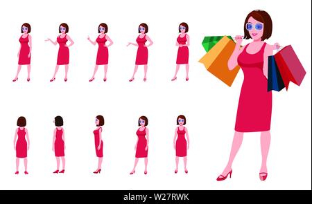 Shopping Woman Character Model sheet with Walk cycle Animation Sequence  Stock Vector Image & Art - Alamy