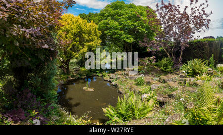 Japanese Garden,Ponds and Stream,,Mount Ephraim Gardens,Faversham,Kent Stock Photo