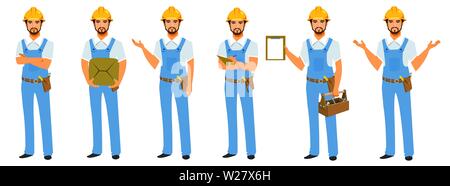 Handyman Character set Stock Vector