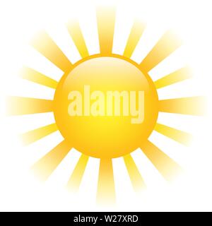 Sun with sunbeams icon vector illustration isolated on white background Stock Vector