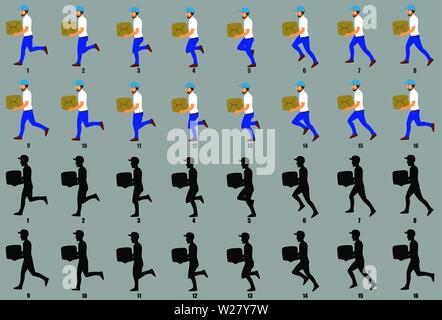 Policce man Run cycle Animation Sequence Stock Vector