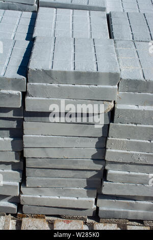 White marble slabs stacked on top of each other in display Stock Photo