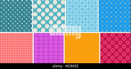 Seamless background set. Colorful pattern vector illustration Stock Vector