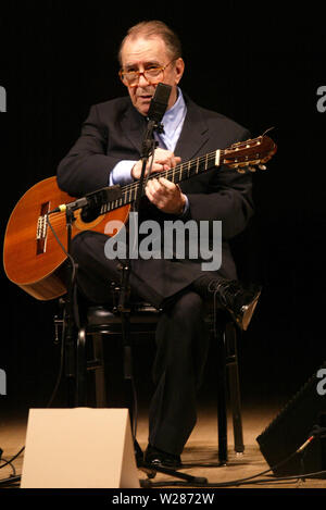 The Brazilian singer, guitarist and composer JOAO GILBERTO (10 June 1931 - 6 July 2019), one of the pioneers of bossa nova, has died in Rio de Janerio. He was 88. He is often credited with helping develop the sound of the genre that brought Brazilian music to the world. PICTURED: Jun 18, 2004; Manhattan, New York, USA; Brazilian music legend JOAO GILBERTO performing at Carnegie Hall. (Credit Image: © Mariela Lombard/ZUMAPRESS.com) Stock Photo