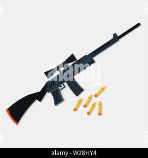 sniper rifle with bullet vector illustration Stock Vector