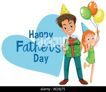 Happy fathers day card illustration Stock Vector