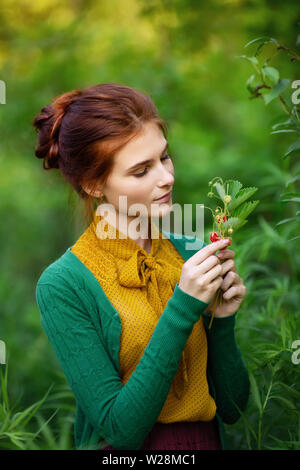 outdoors portrait of beautiful young woman Stock Photo