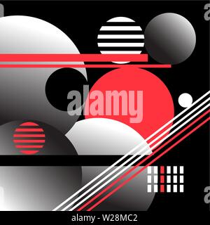 Abstract beautiful vector background of geometric different objects Stock Vector