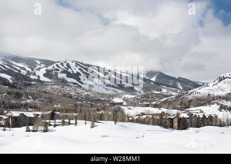 Ski Area in Snowmass near Aspen, Colorado in the USA Stock Photo