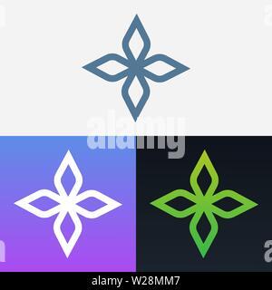 Abstract Decorative Leaves Vector Illustration Design Clipart Symbol Logo Template. Stock Vector