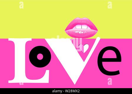 Abstract trendy beautiful vector inscription love Stock Vector