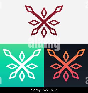 Abstract Decorative Leaves Vector Illustration Design Clipart Symbol Logo Template. Stock Vector