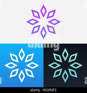 Abstract Decorative Leaves Vector Illustration Design Clipart Symbol Logo Template. Stock Vector