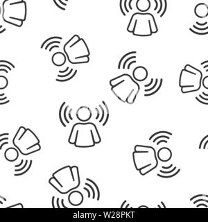 Mind awareness icon seamless pattern background. Idea human vector illustration on white isolated background. Customer brain business concept. Stock Vector