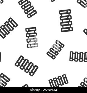 Data center icon seamless pattern background. Server vector illustration on white isolated background. Security business concept. Stock Vector