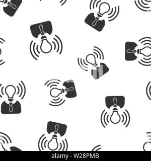 Mind awareness icon seamless pattern background. Idea human vector illustration on white isolated background. Customer brain business concept. Stock Vector
