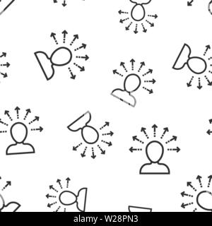 Mind awareness icon seamless pattern background. Idea human vector illustration on white isolated background. Customer brain business concept. Stock Vector